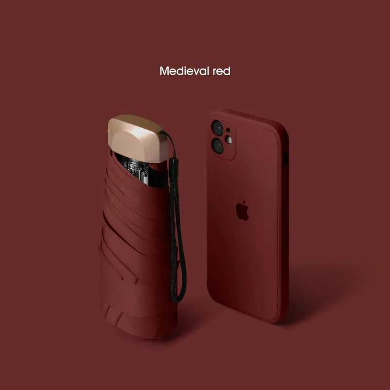 Picture of Mini Umbrella Windproof anti-UV Protection 5Folding Umbrella Portable Travel Rain Women Umbrella Pocket Children UPF