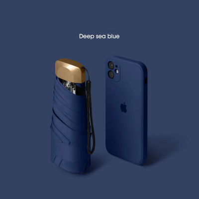 Picture of Mini Umbrella Windproof anti-UV Protection 5Folding Umbrella Portable Travel Rain Women Umbrella Pocket Children UPF