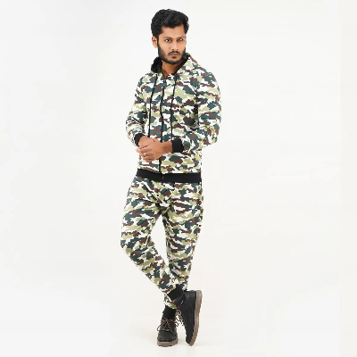 Picture of Men's winter Hoodie & Trouser(Black & Meroon) Full Set