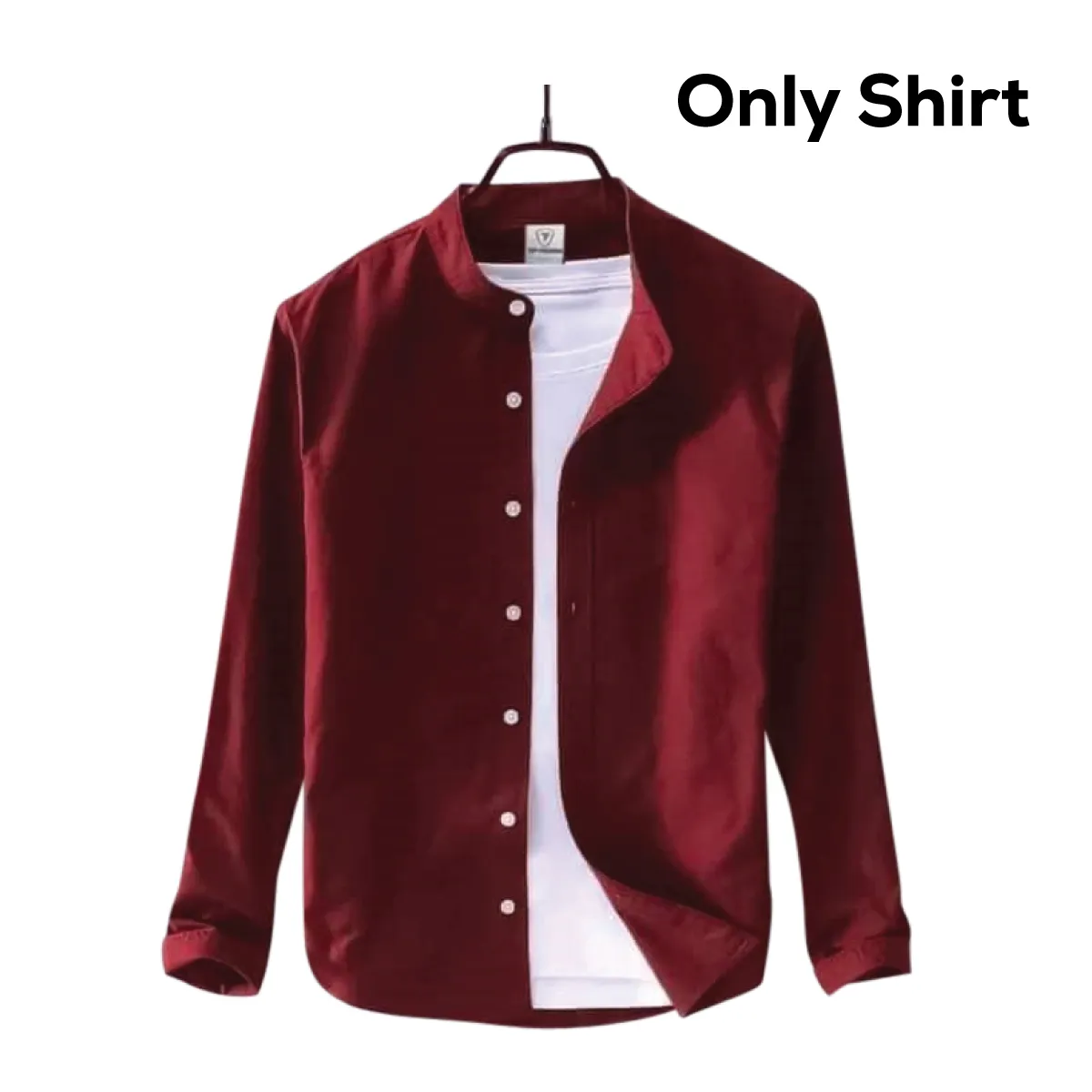 Picture of Men's Solid Colour Ban color Shirt (Light Maroon)