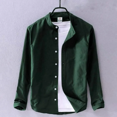 Picture of Men's Solid Colour Ban color Shirt (green)