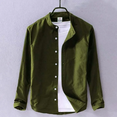 Picture of Men's Solid Colour Ban color Shirt (olive)
