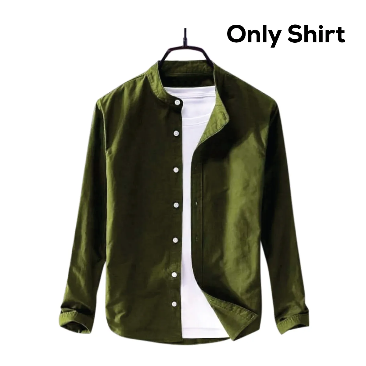 Picture of Men's Solid Colour Ban color Shirt (olive)