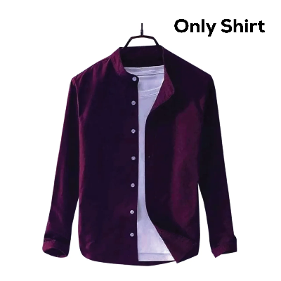 Picture of Men's Solid Colour Ban color Shirt (purple)
