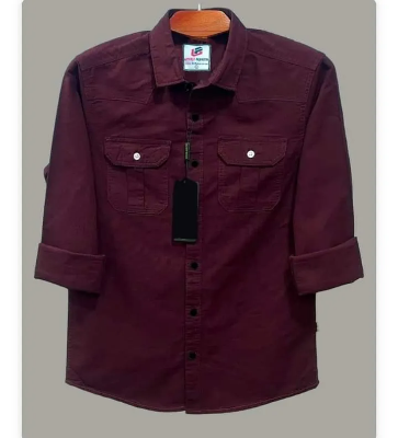 Picture of Double Pocket shirt for men (maroon)