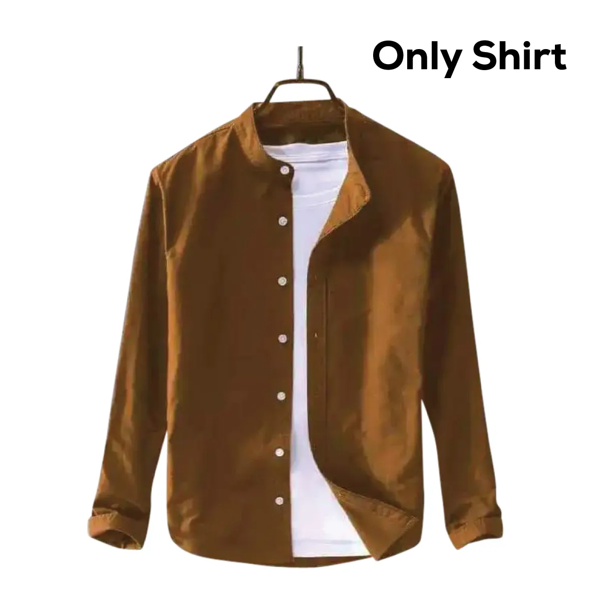 Picture of Men's Solid Colour Ban color Shirt(Golden)
