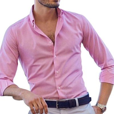 Picture of Men's Solid Colour Color Shirt (Lite pink)