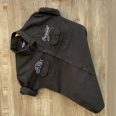 Picture of men"s colid colour cotton shit (black)