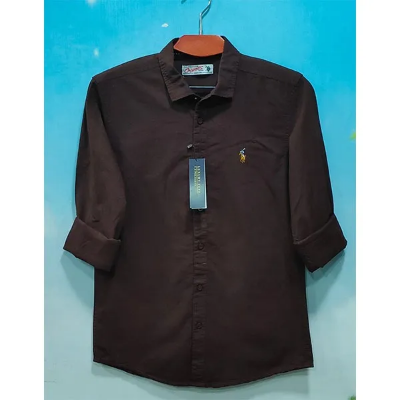 Picture of Men's Solid Colour Color Shirt (coffee)