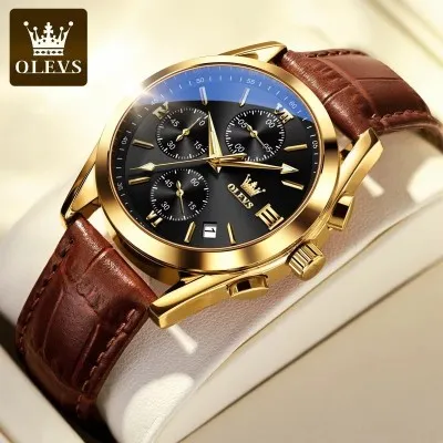 Picture of Artificial Leather Chronograph Wrist Watch For Men