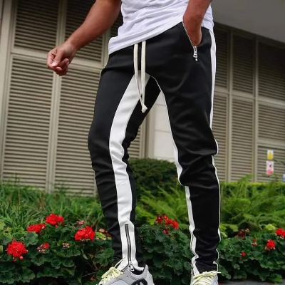 Picture of Combo Casual Men's Sweatpant Trouser Black + Yellow + white