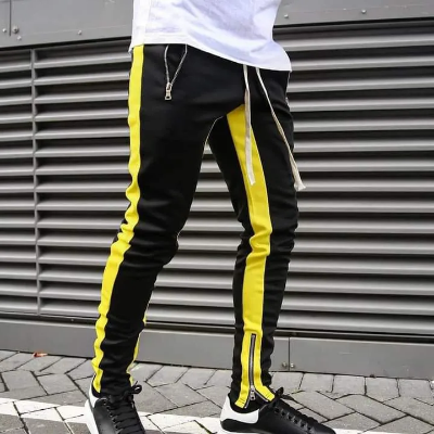 Picture of Combo Casual Men's Sweatpant Trouser Black + Yellow + white