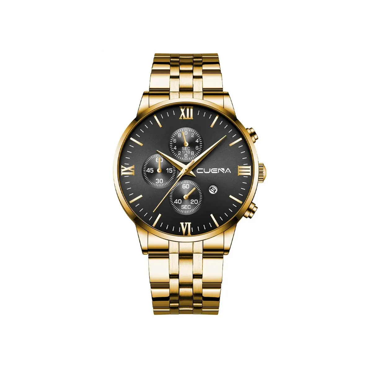Picture of CUENA 6008 Stainless Steel chronograph Analog luminous Men’s Watch- Gold Black
