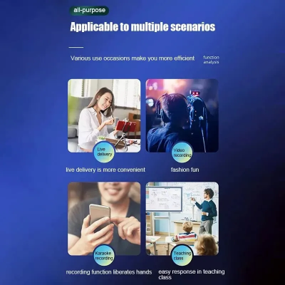 Picture of K35 Wireless Collar Microphone for Vlogging Interview Live Streaming YouTube Compatible with BT Speakers, DSLR Camera