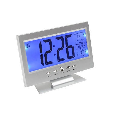 Picture of Digital LCD Clock with Calendar, Temperature Sensor, Alarm for Table and Study Desk