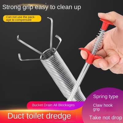 Picture of Toilet Pipe Four Claw Bend Song Rubbish Hair Dredge Grappling Hook Steel Wire Pipeline Cleaner Sewer Unblock Artifact()