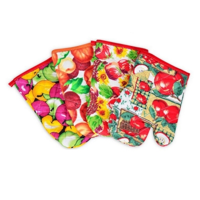 Picture of 1 Pair Kitchen Cooking Mitts Microwave Kitchen Light Thin Oven Gloves Heat Resistant(Multicolor)