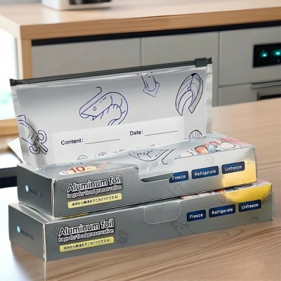 Picture of 15 Pcs Combo Zipper Freezer Safe Bags Large Capacity Aluminium Stand up Pouch Aluminum Foil Fresh-keep Bag for Meat Fruit Vegetables(Grey)