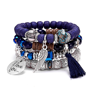 Picture of 4 Pcs/Set Crystal Bracelets For Women and Girls