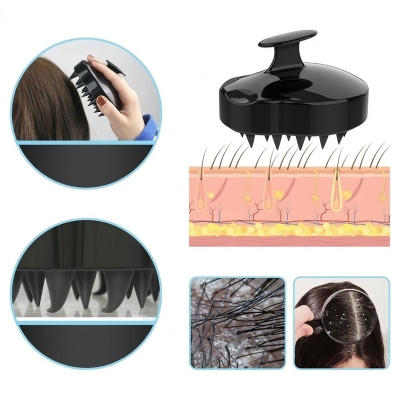 Picture of Silicone Shampoo Brush Scalp Hair Shower Massager Head Brush Comb Hair Washing Comb Shower Shampoo Brush(Muticolor)