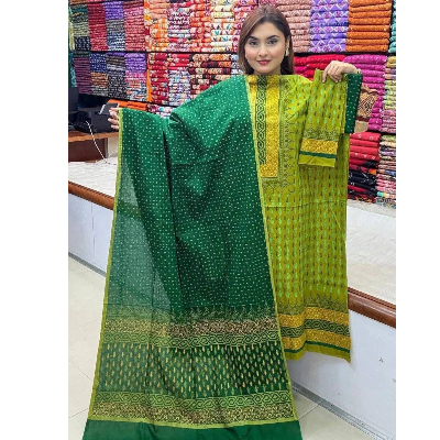 Picture of New Exclushive Collection High Qualitiey Cotton Printed Three Piece