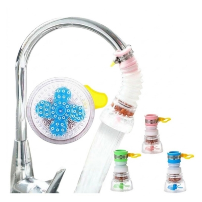Picture of 360 Adjustable Flexible Kitchen Faucet Tap Extender Splash-Proof Water Filter Outlet Head Water Saving Sprayer Filter Diffuser(Multicolor)