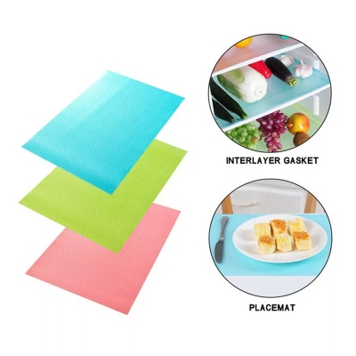 Picture of 4pcs/set New Refrigerator Waterproof Pad Antifouling Mildew Moisture Can Be Cut Washed Pad Fridge Mats Cabinet Mat(Multicolor)