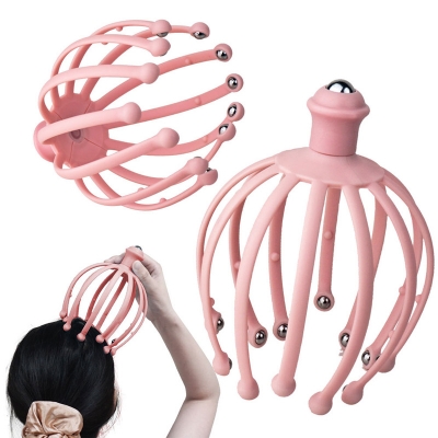 Picture of 1 Pcs Octopus Scalp Massager 12 Finger Head Scratcher Roller Balls Head Massager for Deep Relaxation