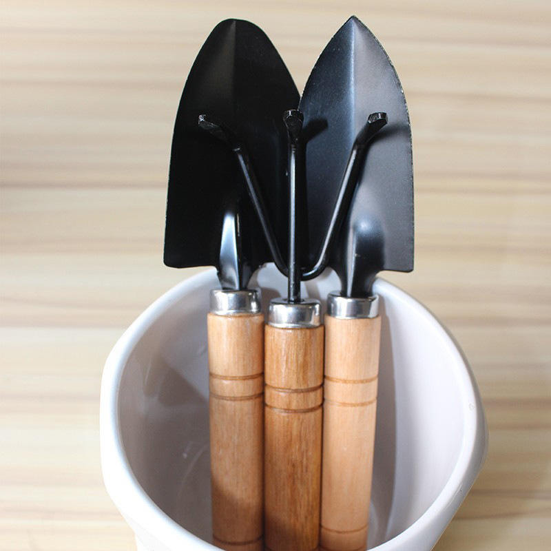 Picture of 3pcs/set Garden Hand Tools Sets Mini Metal Garden Hand Tools Garden Shovel(Black)