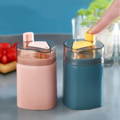 Picture of Toothpick Holder Dispenser, Pop-Up Automatic Toothpick Dispenser for Kitchen Restaurant Thickening Toothpicks Container Pocket(Multicolor)