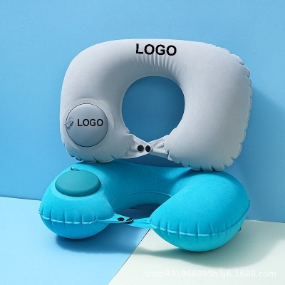 Picture of U-Shape Automatic Air Inflatable Pillow Cooling Memory Compress Ring Neck Cushion for Home Decor Sleeping Outdoor Travel