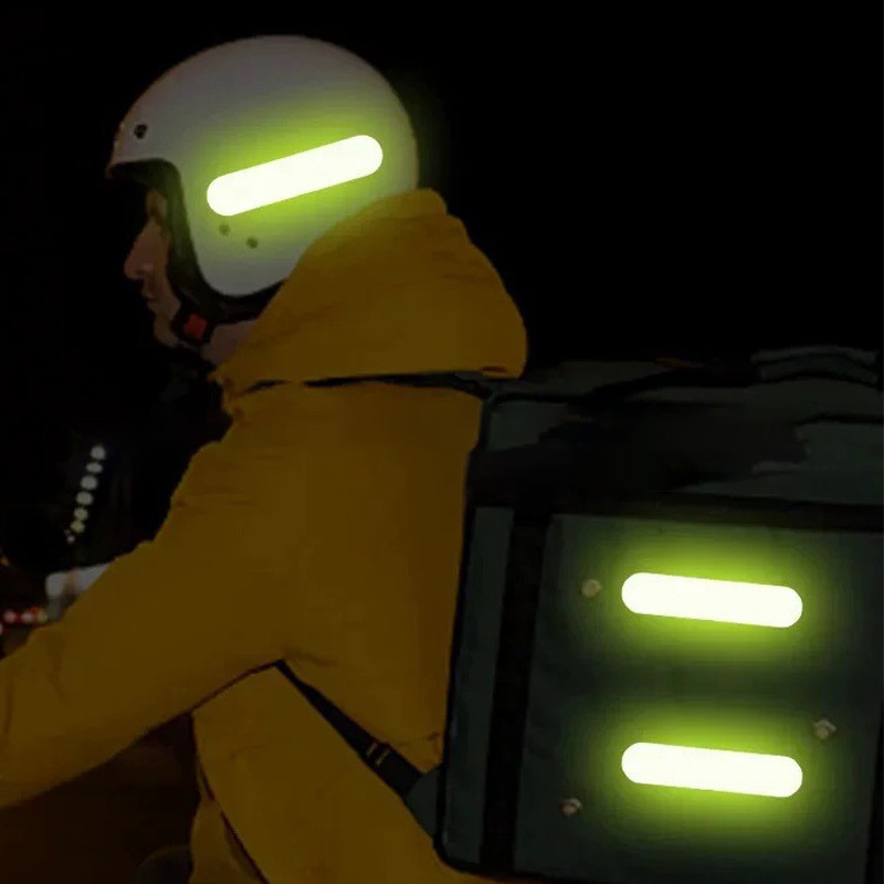 Picture of 4 Pcs Helmet Reflective Sticker Car Safety Reflective Film Night Rear Warning Electric Motorcycle