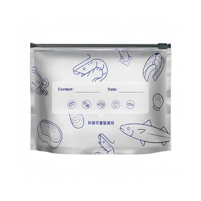 Picture of 15 Pcs Combo Zipper Freezer Safe Bags Large Capacity Aluminium Stand up Pouch Aluminum Foil Fresh-keep Bag for Meat Fruit Vegetables(Grey)