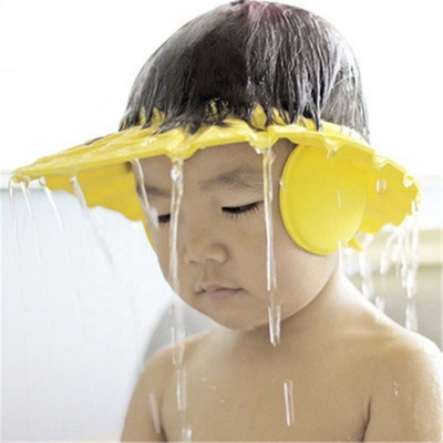 Picture of Baby Waterproof Ear protection Shower Cap Children's Waterproof Bathing Cap Adjustable(Multicolor)