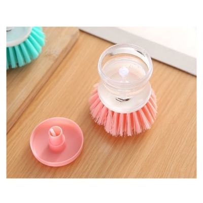 Picture of Dishwashing Brush Kitchen Cleaning Brush Tools With Soap Dispenser for Dishes Pot Pan Pressing Soap Dispenser Brushes(multicolor)