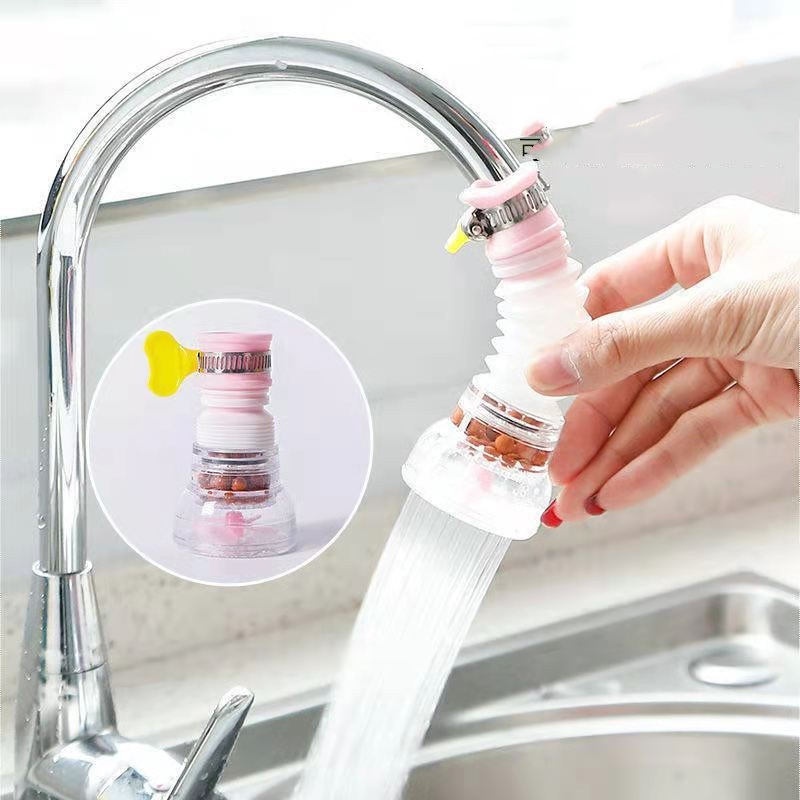 Picture of 360 Adjustable Flexible Kitchen Faucet Tap Extender Splash-Proof Water Filter Outlet Head Water Saving Sprayer Filter Diffuser(Multicolor)