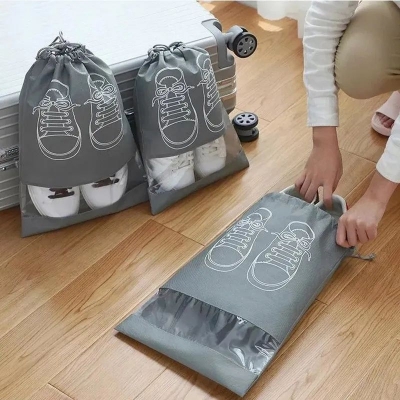 Picture of Shoes Bag Waterproof Dustproof Travel Bag Portable Tote Drawstring Bag for Shoes Storage Shoes Organizer()