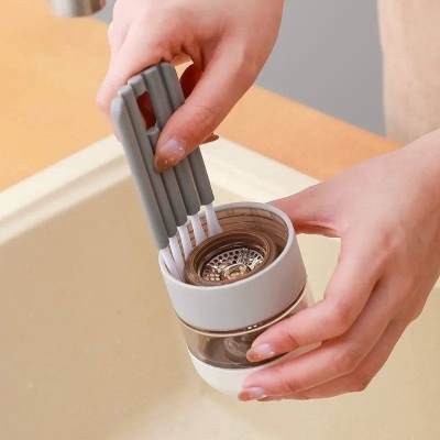 Picture of 1 Pcs Flexible Cup Cover Brush Kitchen Artifact Milk Bottle Insulation Cup Cleaning Brush Groove Gap