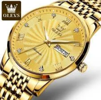 Picture of Butter Fly Lock OLEVS 9931G New Exclusive Design Quartz Watch for Men Golden
