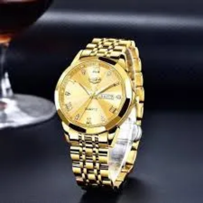 Picture of Butter Fly Lock OLEVS 9931G New Exclusive Design Quartz Watch for Men Golden