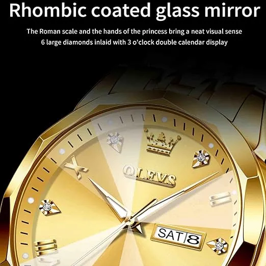 Picture of Butter Fly Lock OLEVS 9931G New Exclusive Design Quartz Watch for Men Golden