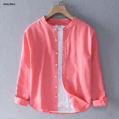 Picture of Men's Solid Colour Ban color Shirt (Pink)