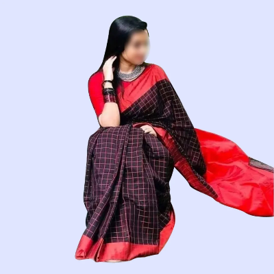 Picture of Maroon& Blue Halfsilk Saree for Women