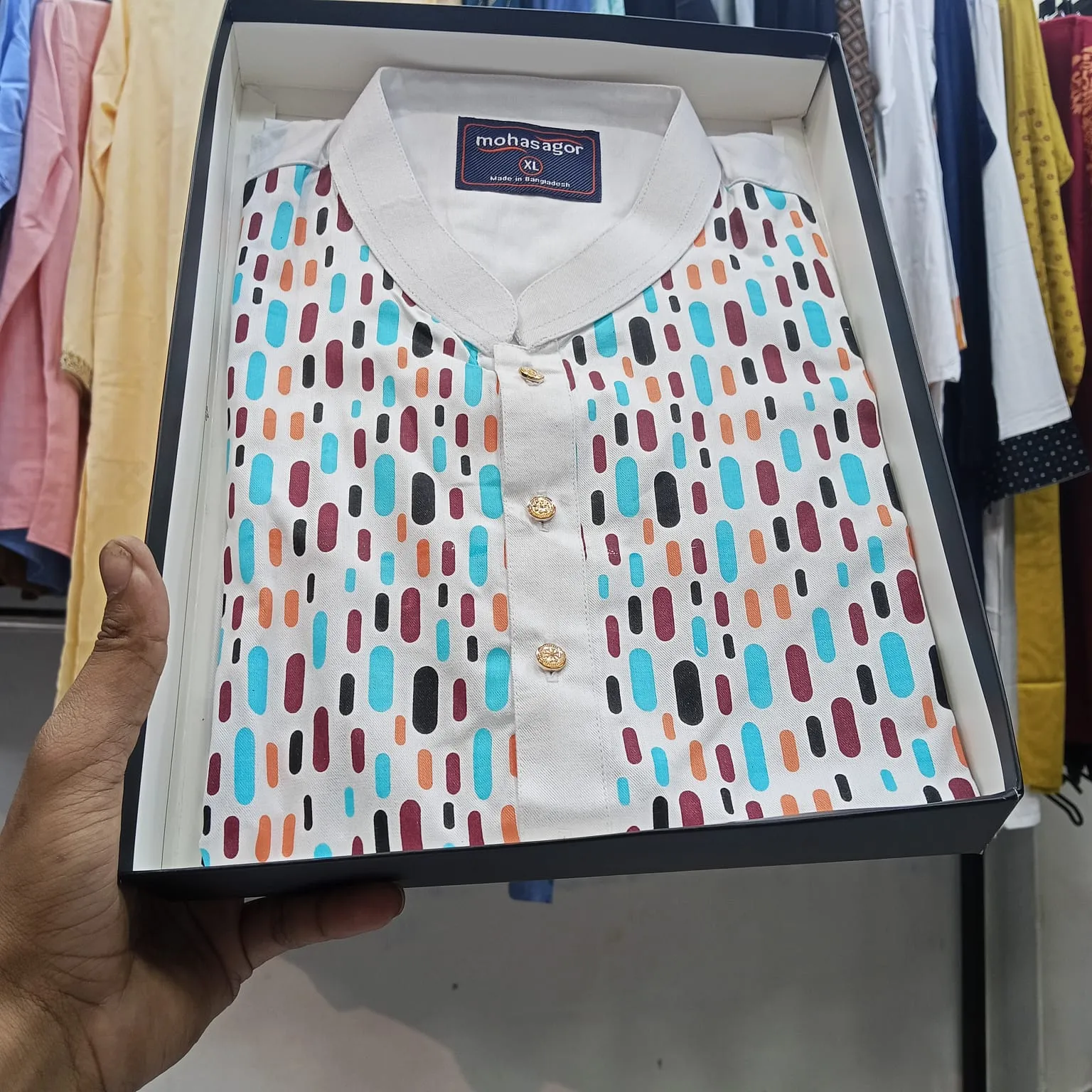 Picture of Colors Printed Stylish Semi Logn Panjabi