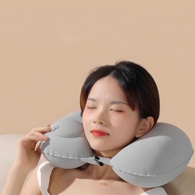 Picture of Foldable Press Inflatable Pillow Portable Airplane Neck Travel U-shaped Pillow for Travel