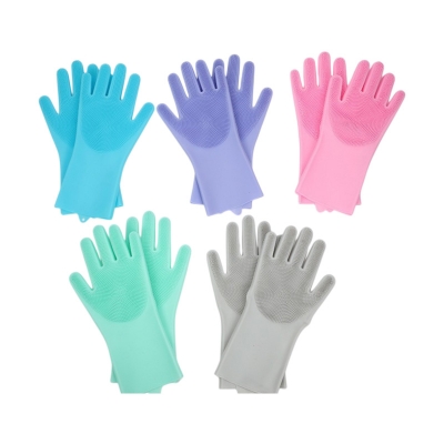 Picture of Silicone Gloves Durable Non-slip Easy to Clean Household Gloves(Multicolor)
