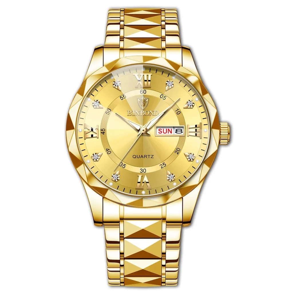 Picture of BINBOND 2521 Luxury Brand Luminous Quartz Watch For Men (full golden)