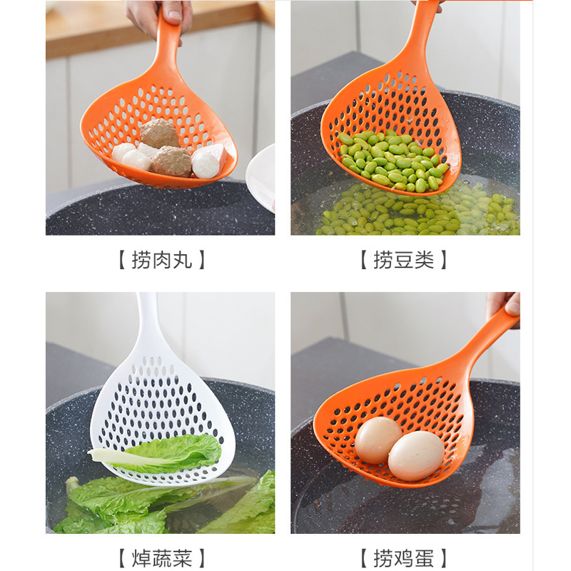 Picture of Large Colander Kitchen Large Noodle Spoon Long Handle Spoon High Temperature Non-stick Pan Colanders Strainers Kitchen Utensils