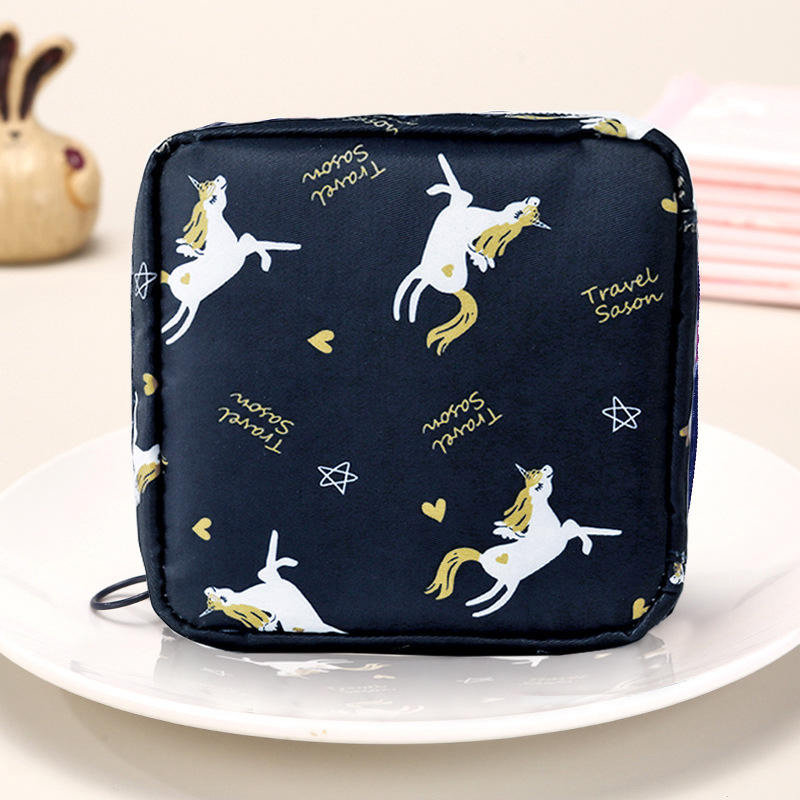 Picture of 1 Pcs Women Travel Storage Bag Sanitary Napkin Holder Organizer Cosmetic Bag Pouch Coin Purse with Zipper(Multicolor)