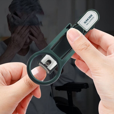 Picture of Magnifying Glass Nail Clippers Elderly and Children Multifunctional Large Opening Pliers Nail Cutter(Green)